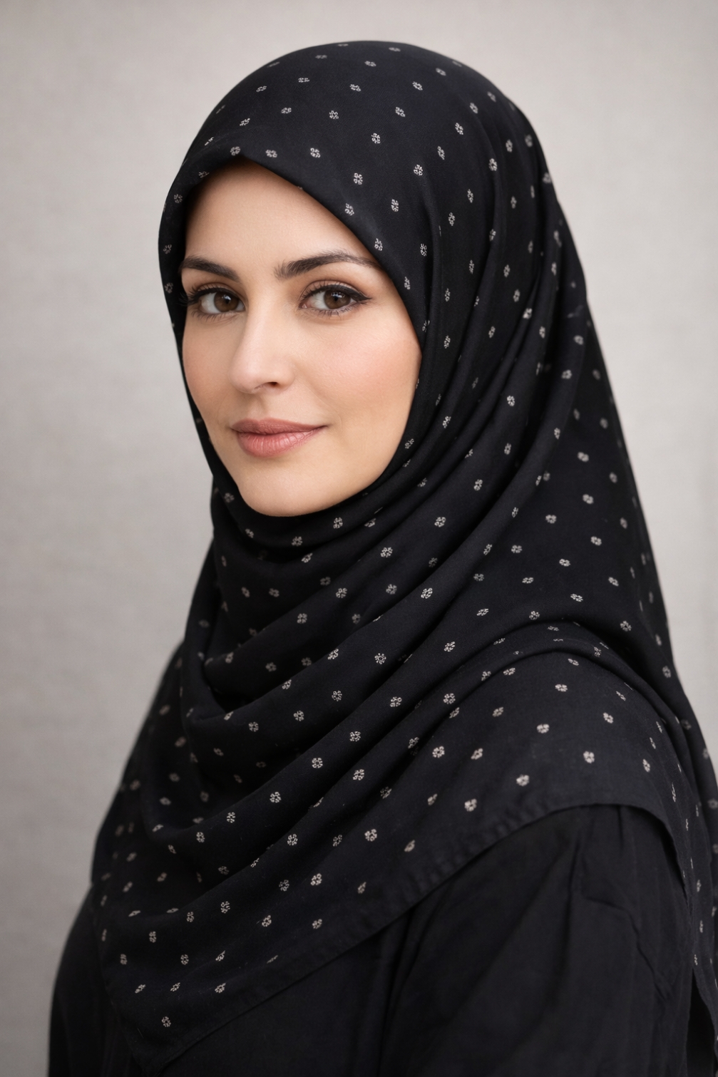 روسری مشکی نخی گل ریز قواره ۱۰۰